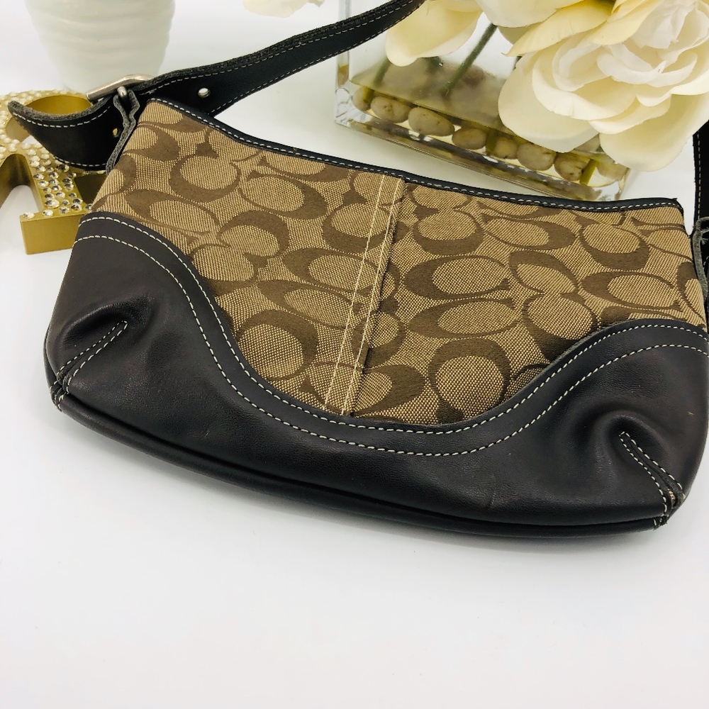 Coach Logo Canvas Leather Trim Soho Bag - Picture 4 of 6
